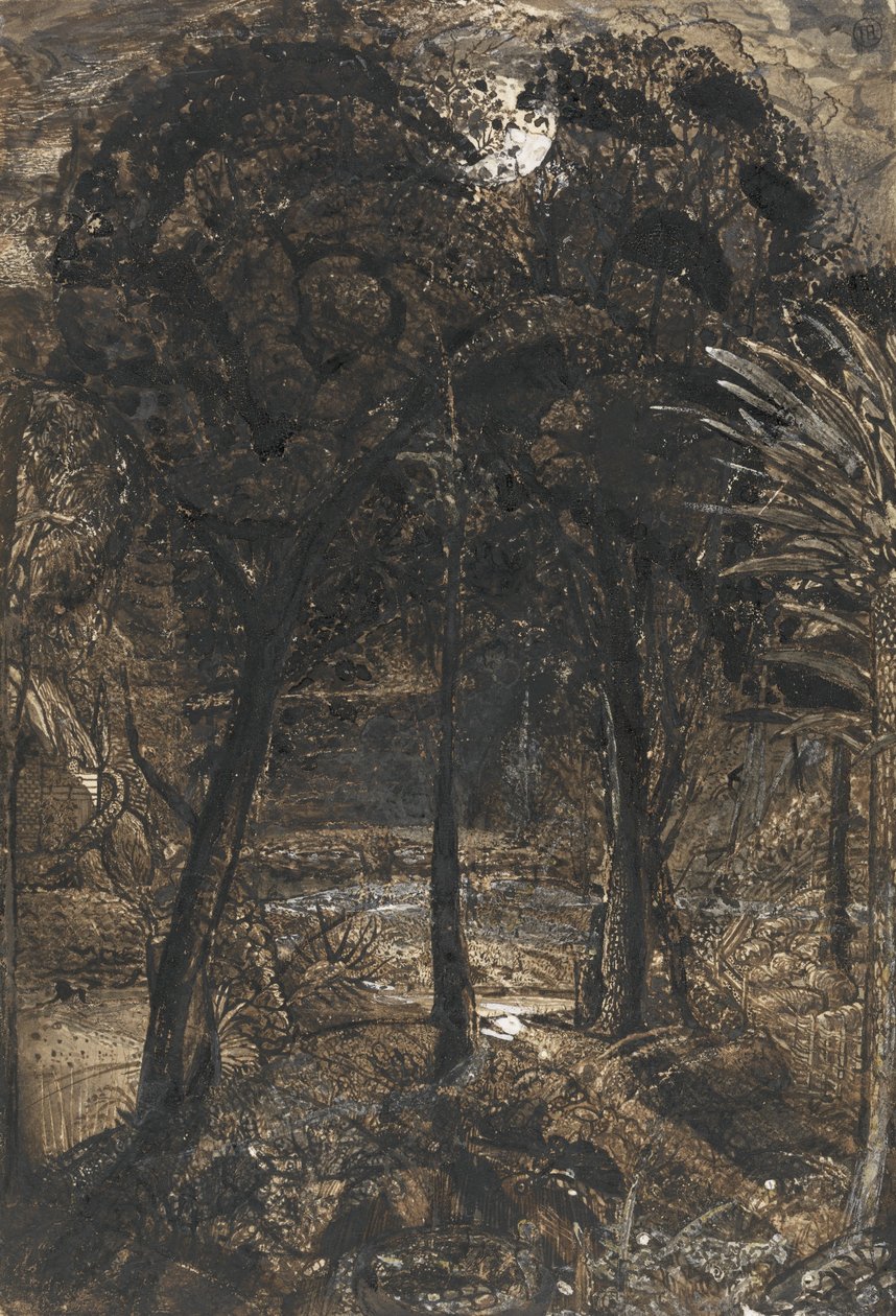月光下的河水蜿蜒曲折 作者 塞缪尔·帕尔默（Samuel Palmer）