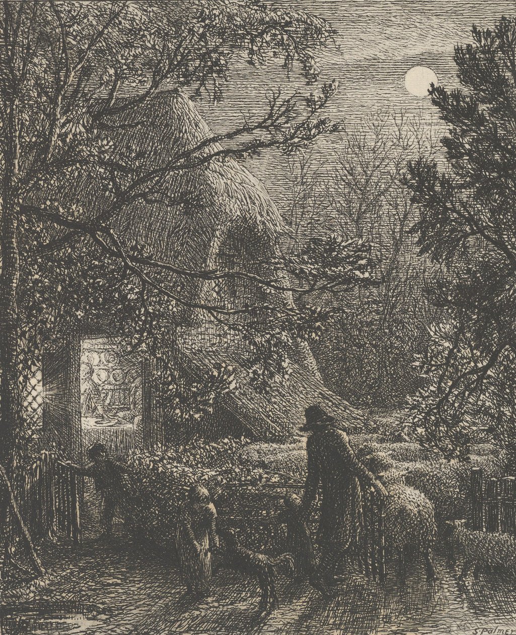 圣诞节，或折叠最后的羊，1850年。 作者 塞缪尔·帕尔默（Samuel Palmer）