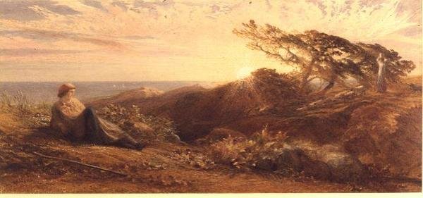事件，约1858年（水彩）。 作者 塞缪尔·帕尔默（Samuel Palmer）