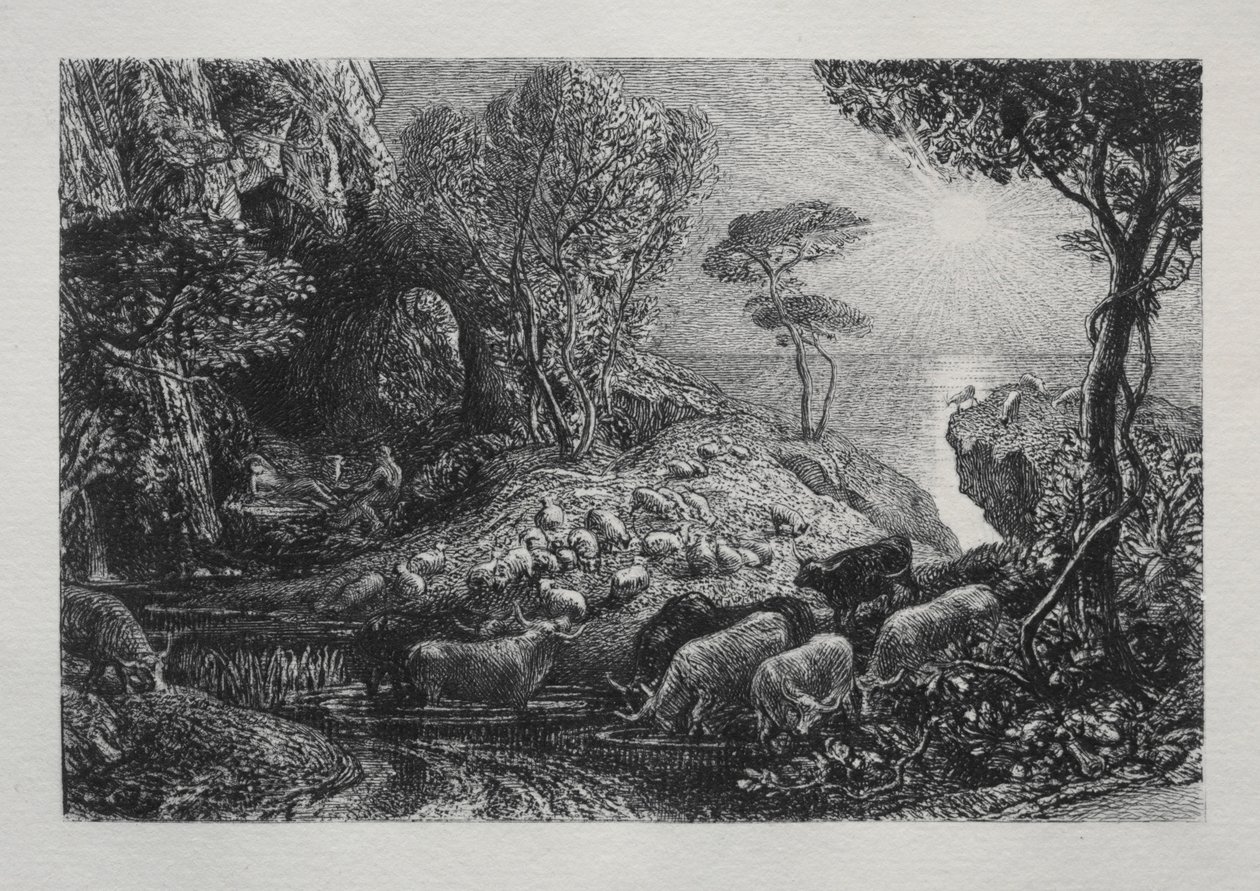 Moeris和Galatea，1883年。 作者 塞缪尔·帕尔默（Samuel Palmer）