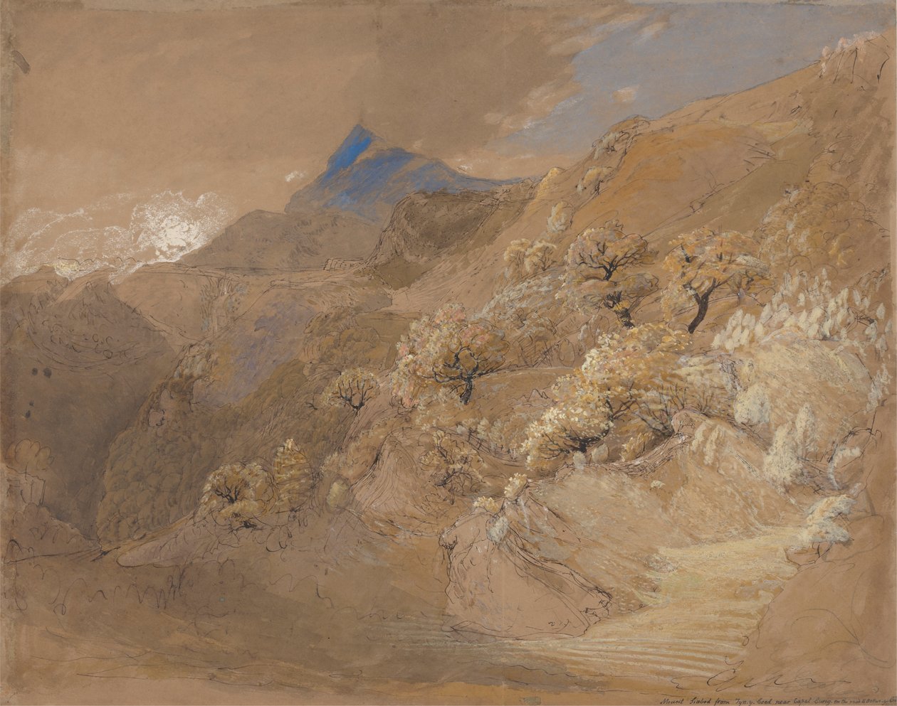 从 Tyn-y-Coed 到 Capel Curig 附近的 Siabod 山 作者 塞缪尔·帕尔默（Samuel Palmer）