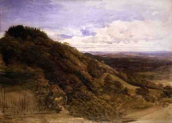 靠近Sevenoaks的地下河（纸上水彩和水粉画 作者 塞缪尔·帕尔默（Samuel Palmer）