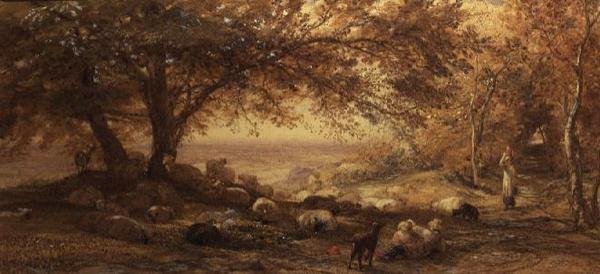 阴暗的安静（水彩画） 作者 塞缪尔·帕尔默（Samuel Palmer）