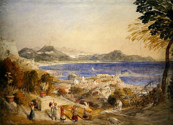那不勒斯湾（纸上水彩画） 作者 塞缪尔·帕尔默（Samuel Palmer）