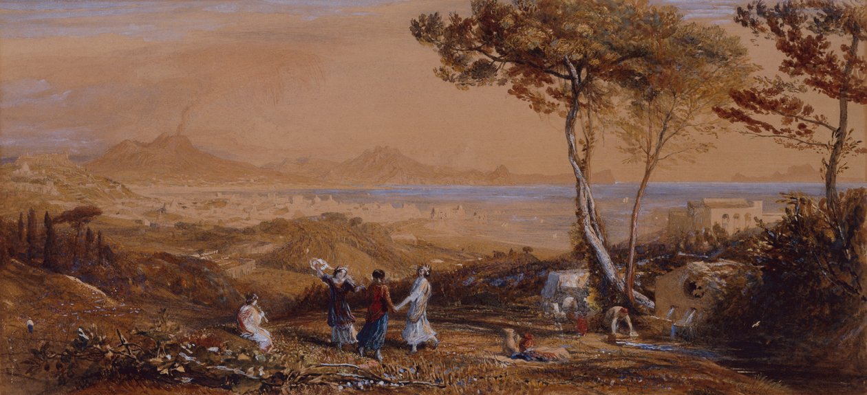 那不勒斯湾（纸上水彩画） 作者 塞缪尔·帕尔默（Samuel Palmer）