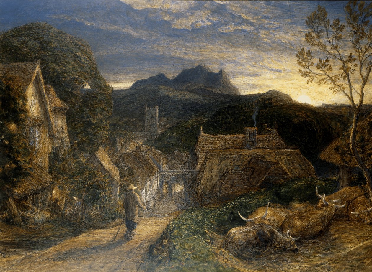 贝尔曼》（板上水彩和体彩）。 作者 塞缪尔·帕尔默（Samuel Palmer）