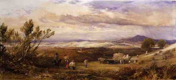 玉米田，阴天的早晨（水彩画） 作者 塞缪尔·帕尔默（Samuel Palmer）