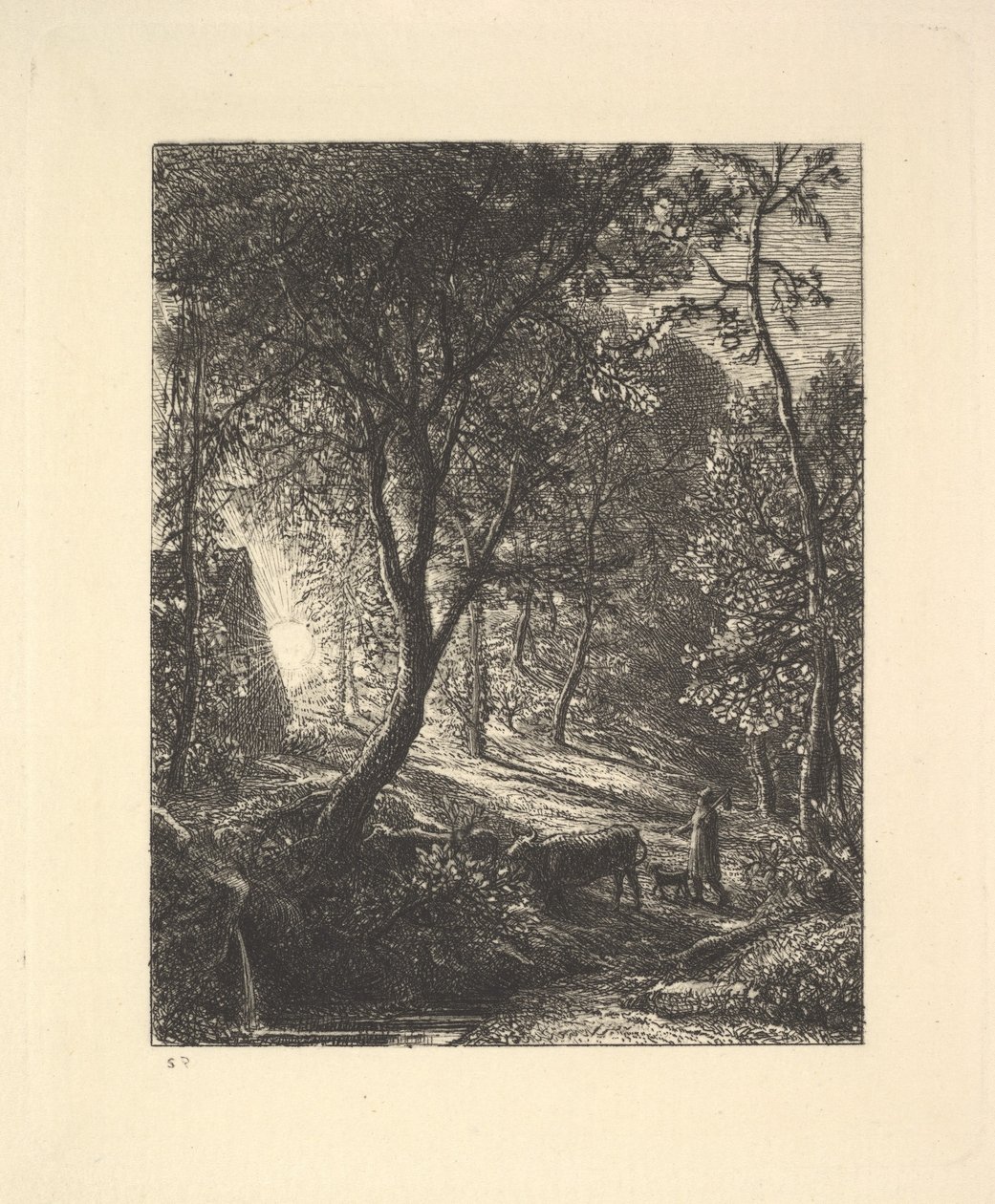 牧民小屋，或日落，1880年。 作者 塞缪尔·帕尔默（Samuel Palmer）