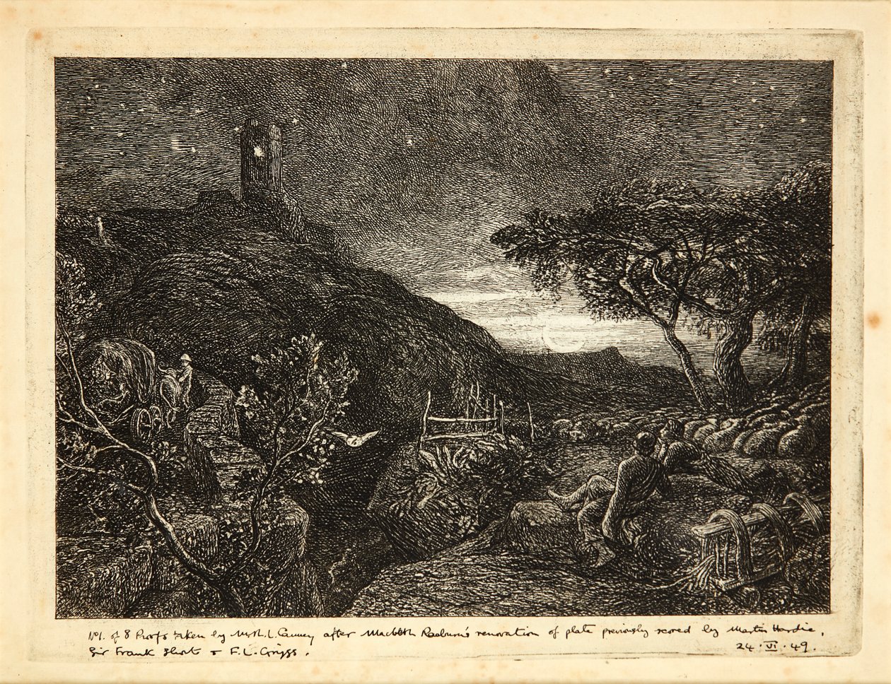 孤独的塔（蚀刻画） 作者 塞缪尔·帕尔默（Samuel Palmer）