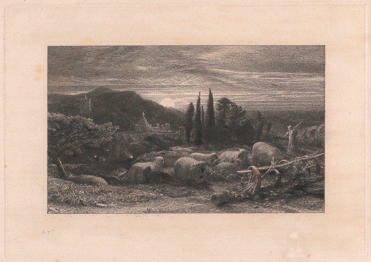升起的月亮 作者 塞缪尔·帕尔默（Samuel Palmer）
