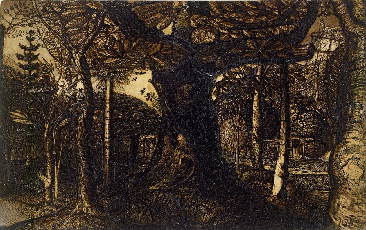 树林的裙边》，1825年 作者 塞缪尔·帕尔默（Samuel Palmer）