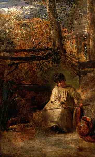 年轻的钓鱼者（板上油画） 作者 塞缪尔·帕尔默（Samuel Palmer）