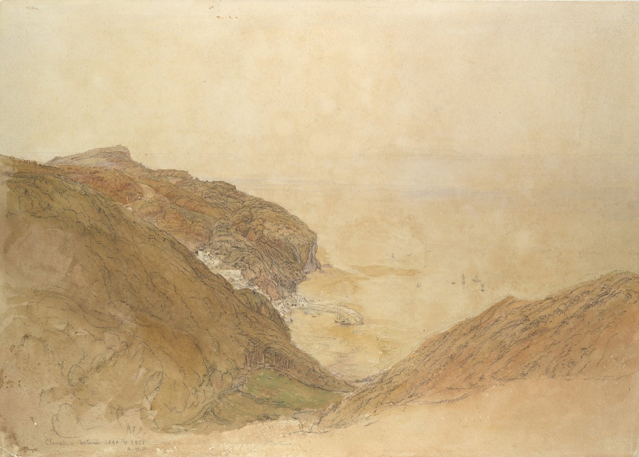 德文郡克洛维利的景色，约1848-49年。 作者 塞缪尔·帕尔默（Samuel Palmer）