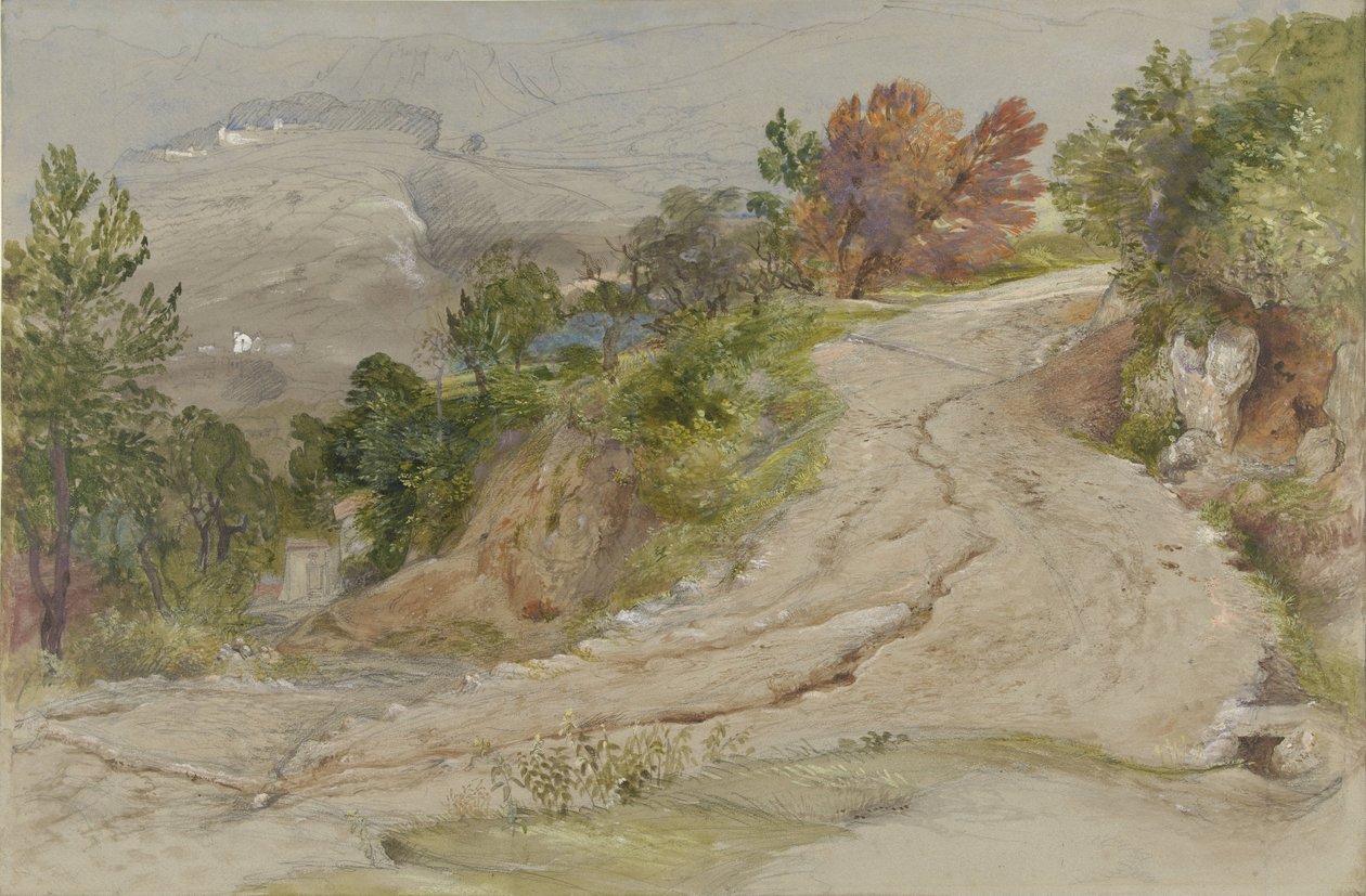 意大利山风景中的路 作者 塞缪尔·帕尔默（Samuel Palmer）