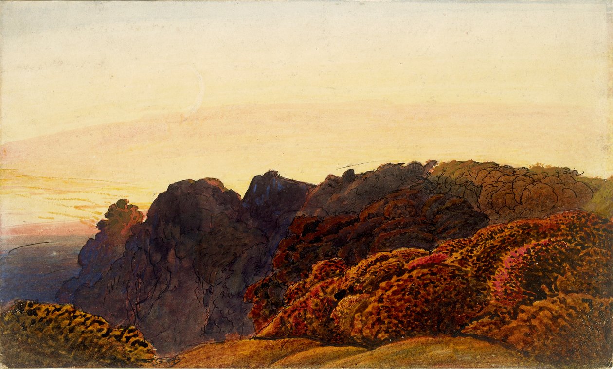 黄昏，约1830年 作者 塞缪尔·帕尔默（Samuel Palmer）