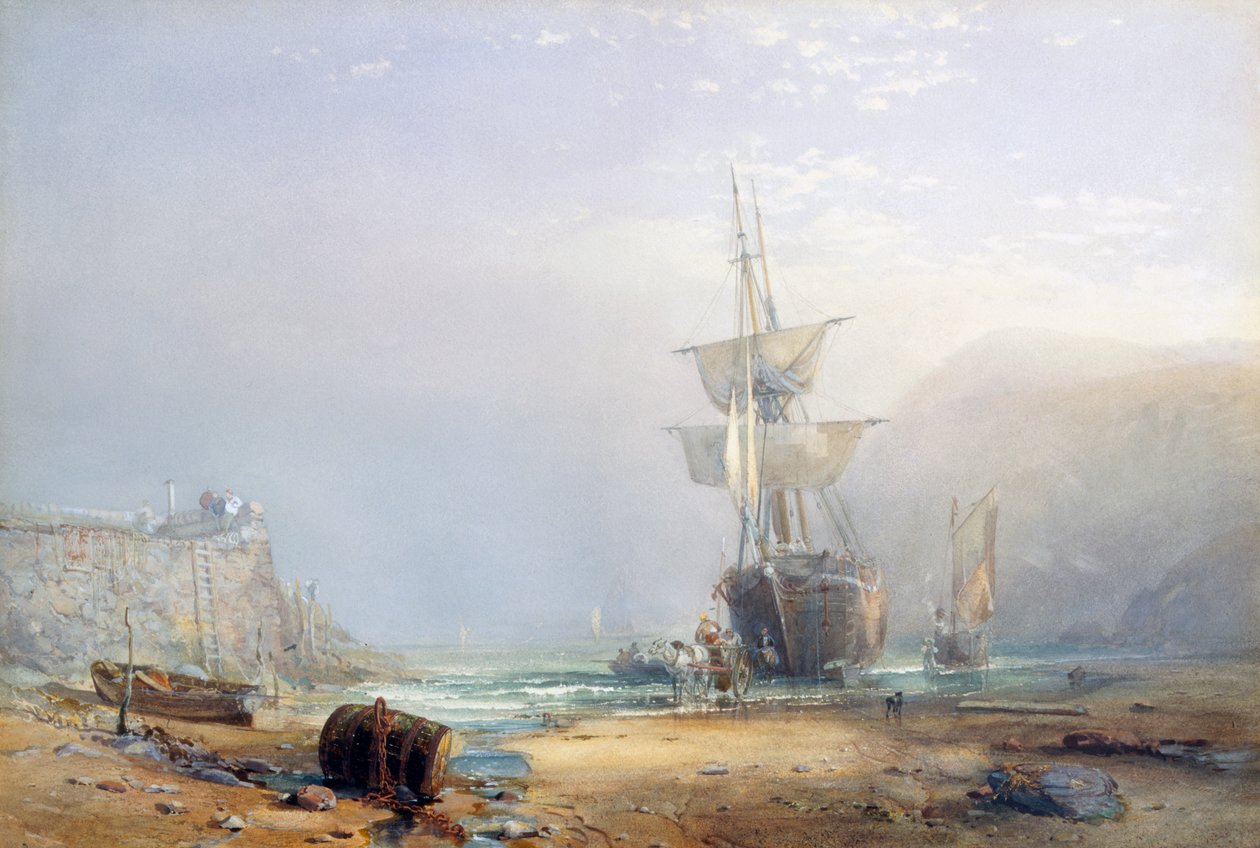 1853年德文郡海岸的一个朦胧的早晨 作者 塞缪尔·菲利普斯·杰克逊