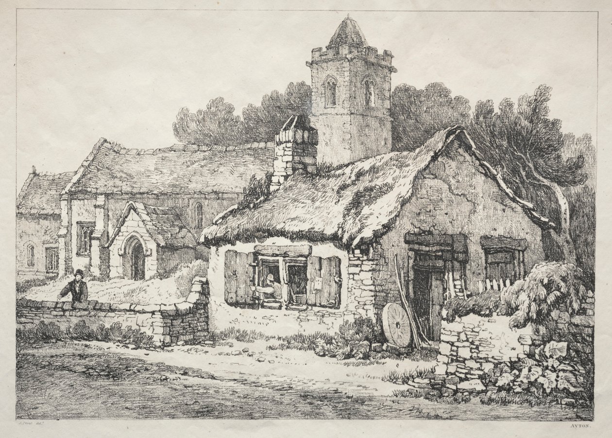 英格兰北部的一系列古代建筑和乡村小屋：艾顿，1821年。 作者 塞缪尔·普鲁特
