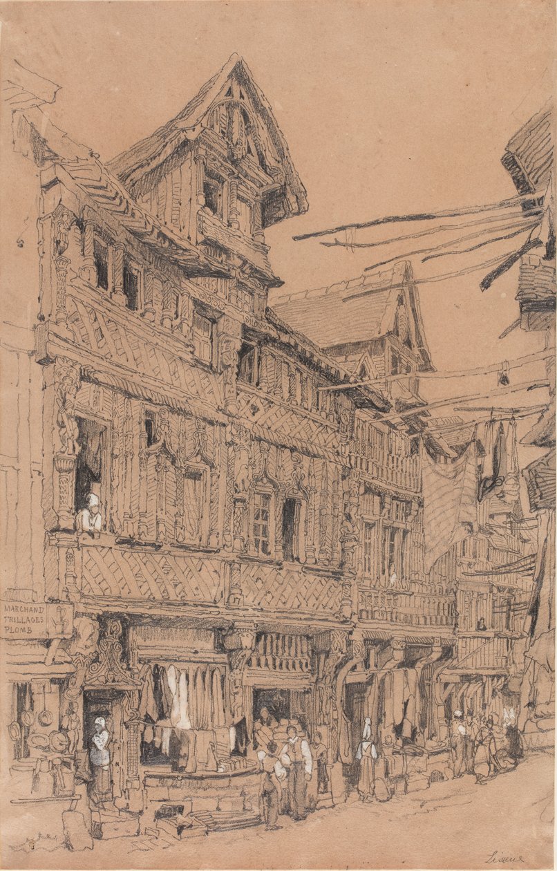 利雪老街，约 1820 年（纸面水彩画） 作者 塞缪尔·普鲁特