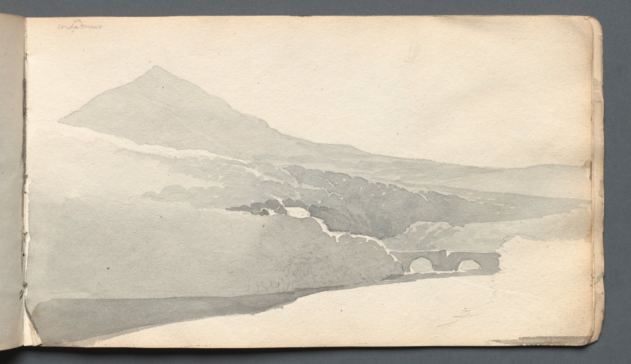 速写本"有桥的山景" 作者 塞缪尔·普鲁特