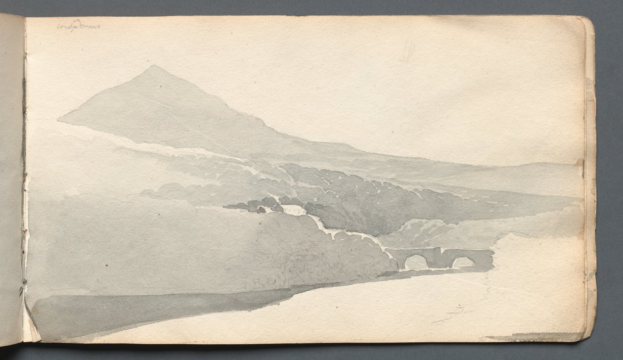 写生簿：《山间风景与桥》，1814年。 作者 塞缪尔·普鲁特