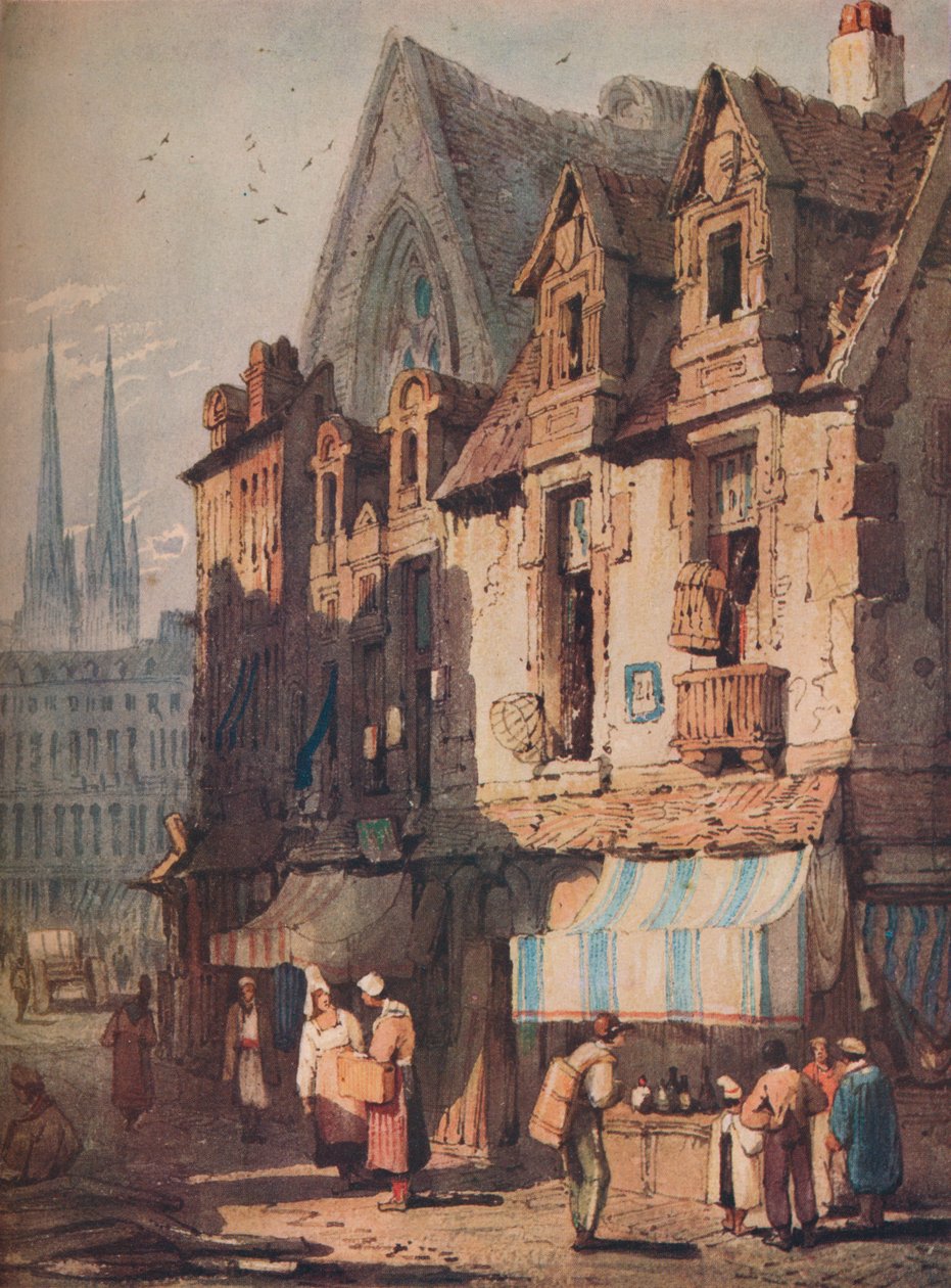 街景，巴约，诺曼底，c1828 作者 塞缪尔·普鲁特