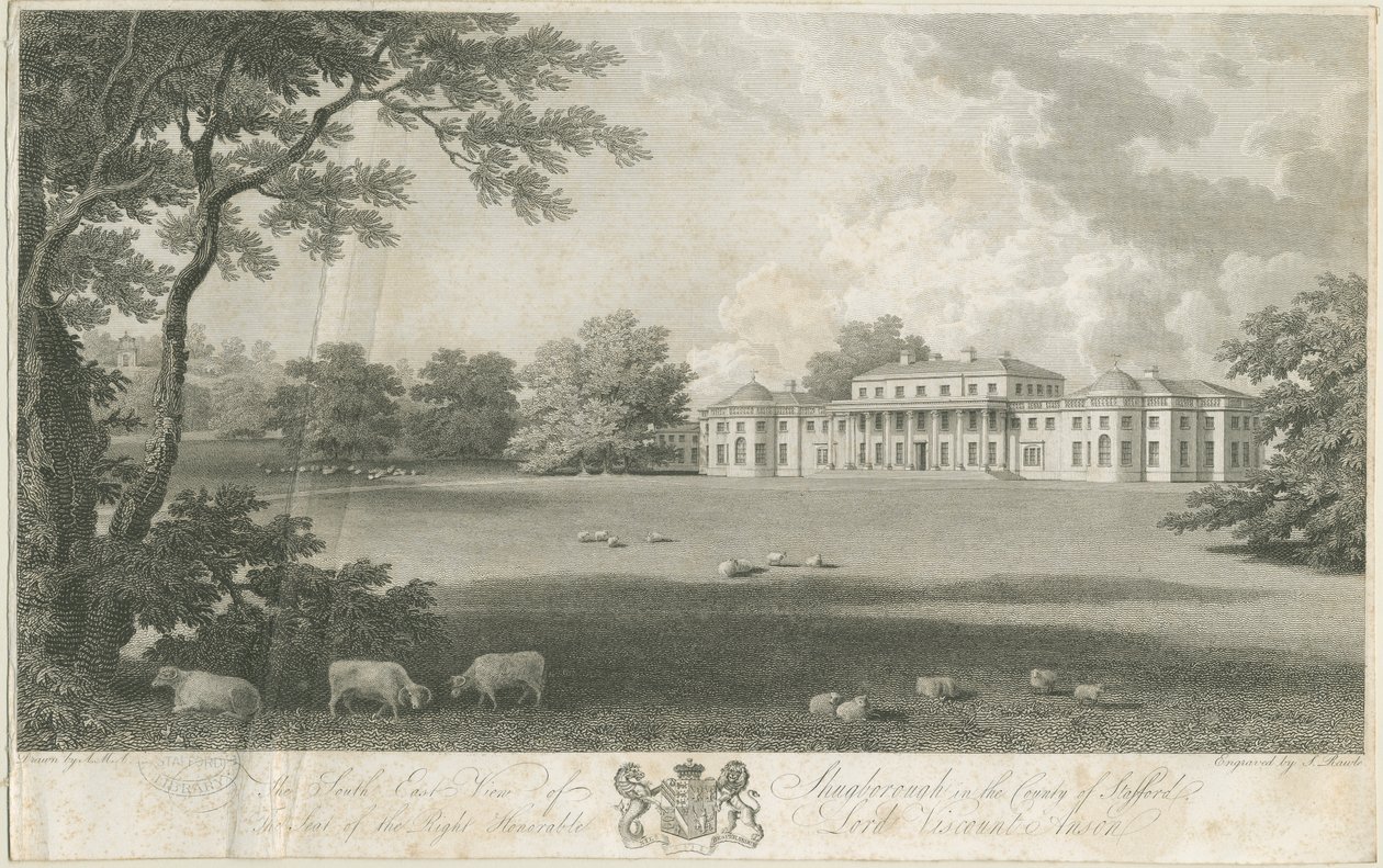 舒格伯勒大厅：雕刻，nd [c 1802] 作者 塞缪尔·罗尔（Samuel Rawle）