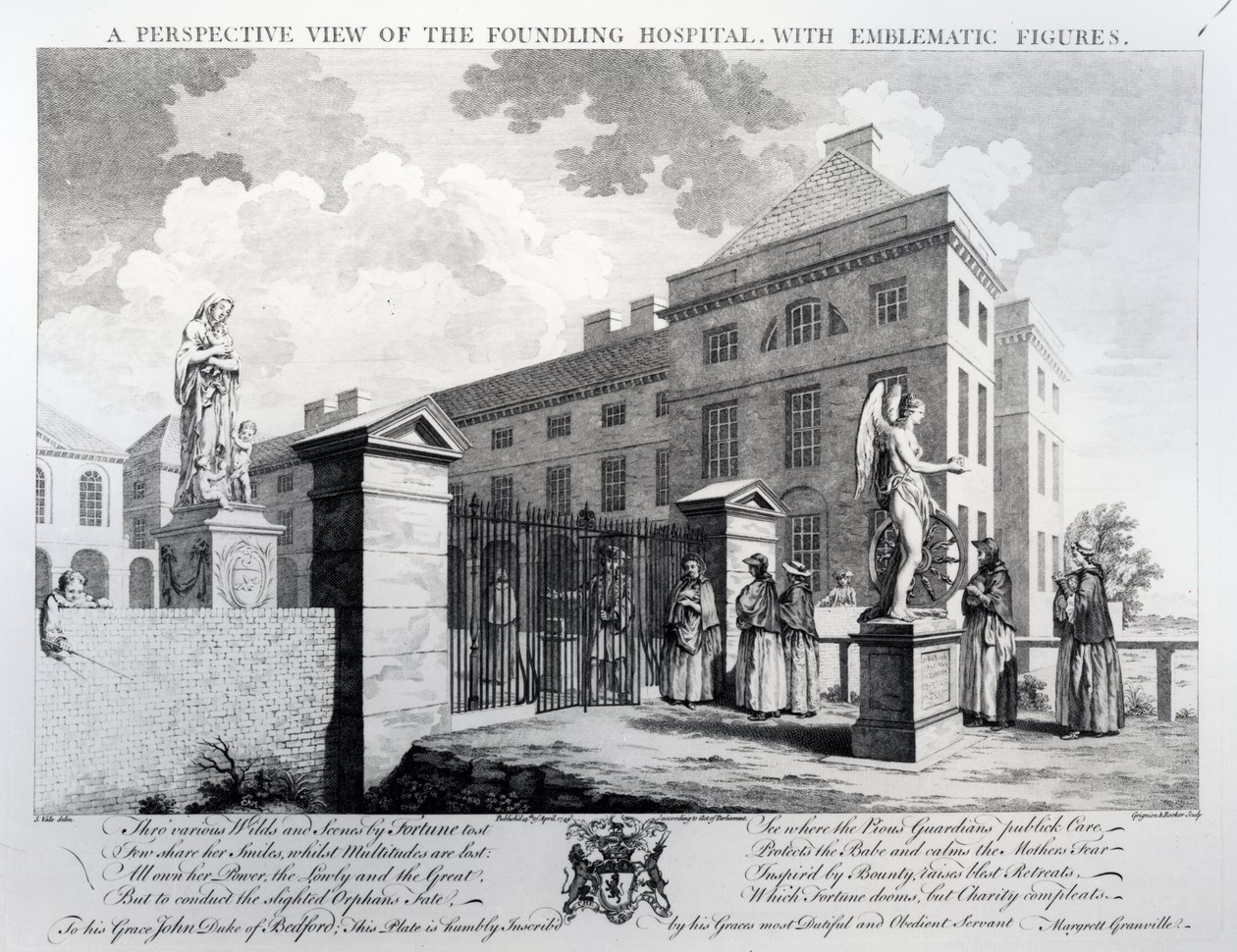 铸造医院的透视图，由Edward Rooker，1749年雕刻 作者 塞缪尔·瓦尔