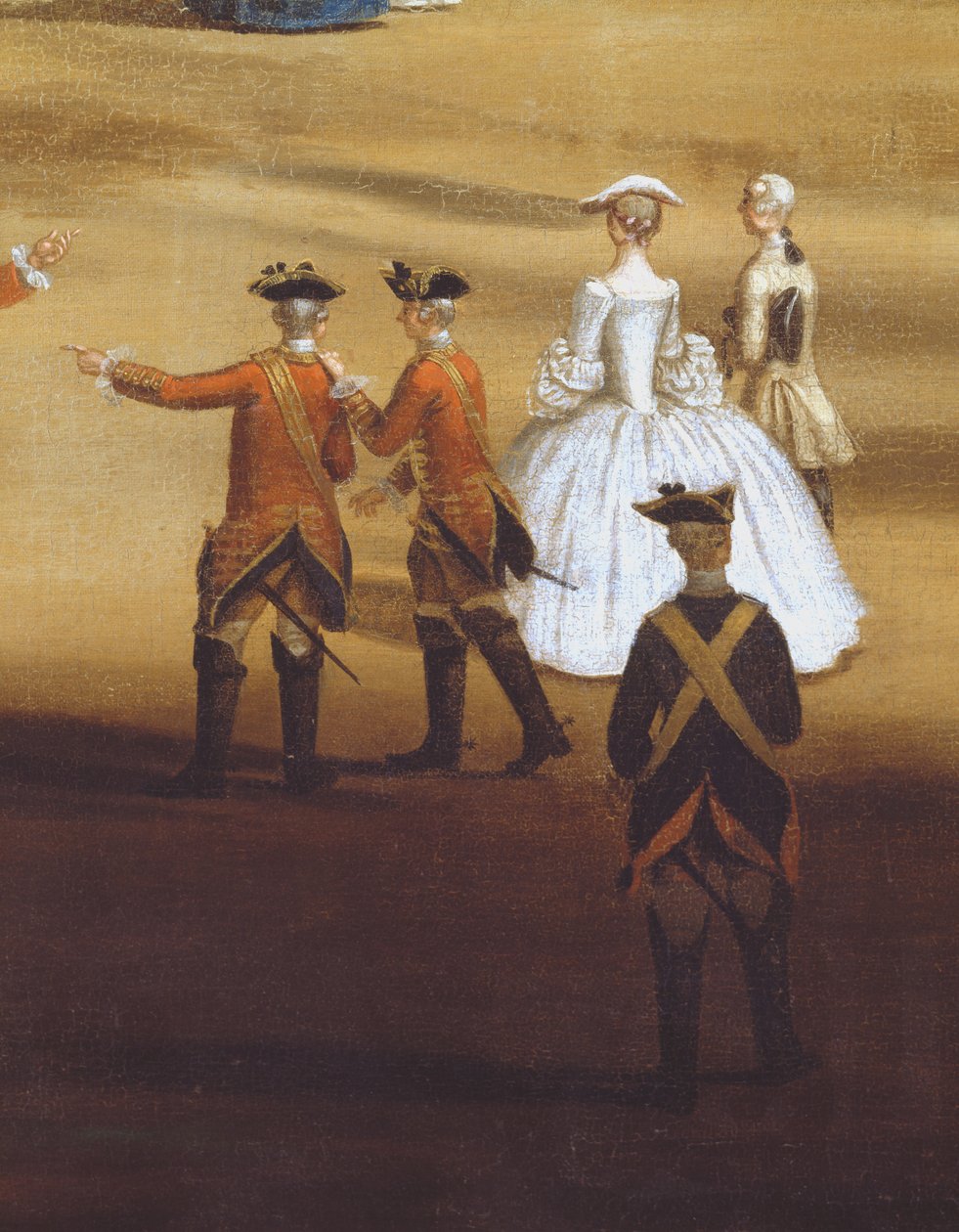 士兵和一对夫妇在Horseguards Parade，c.1758油画布细节237617 作者 塞缪尔·瓦尔