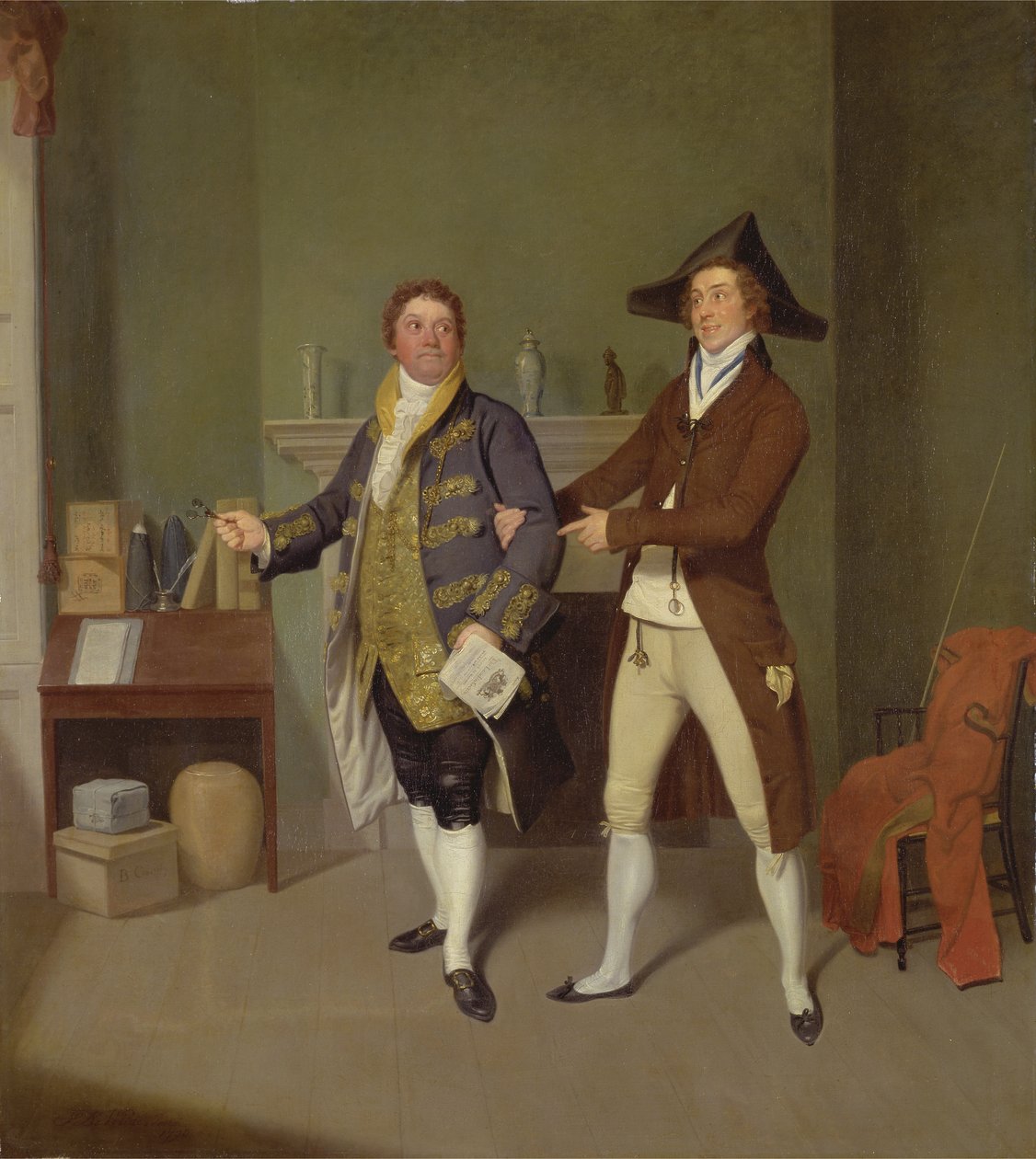 John Quick和John Fawcett在托马斯莫顿的结婚之路，1796年 作者 塞缪尔·德·维尔德