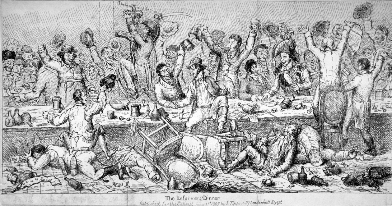 改革者的晚餐》，1809年 作者 塞缪尔·德·维尔德