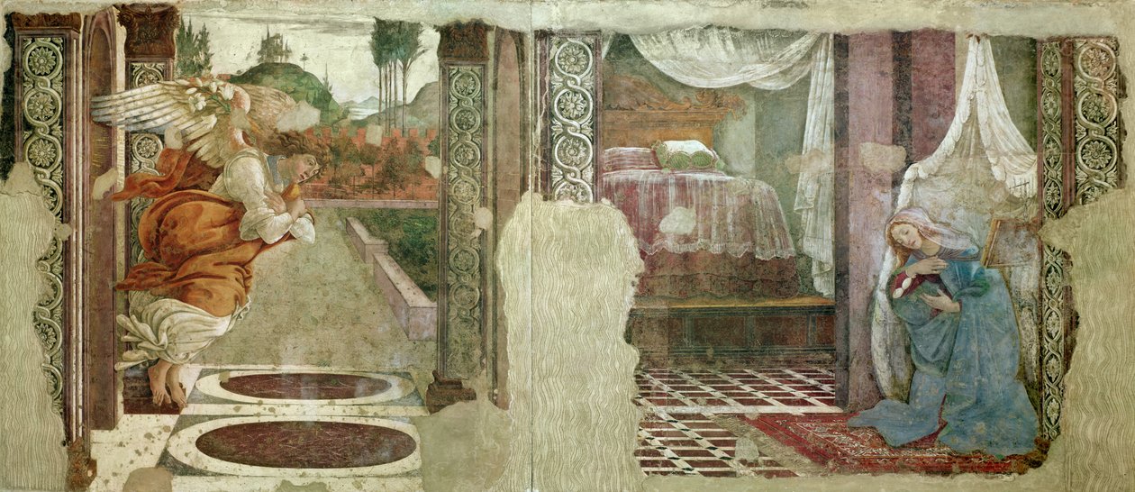 来自San Martino della Scala（蛋彩画）的报喜 作者 桑德罗·波提切利（Sandro Botticelli）