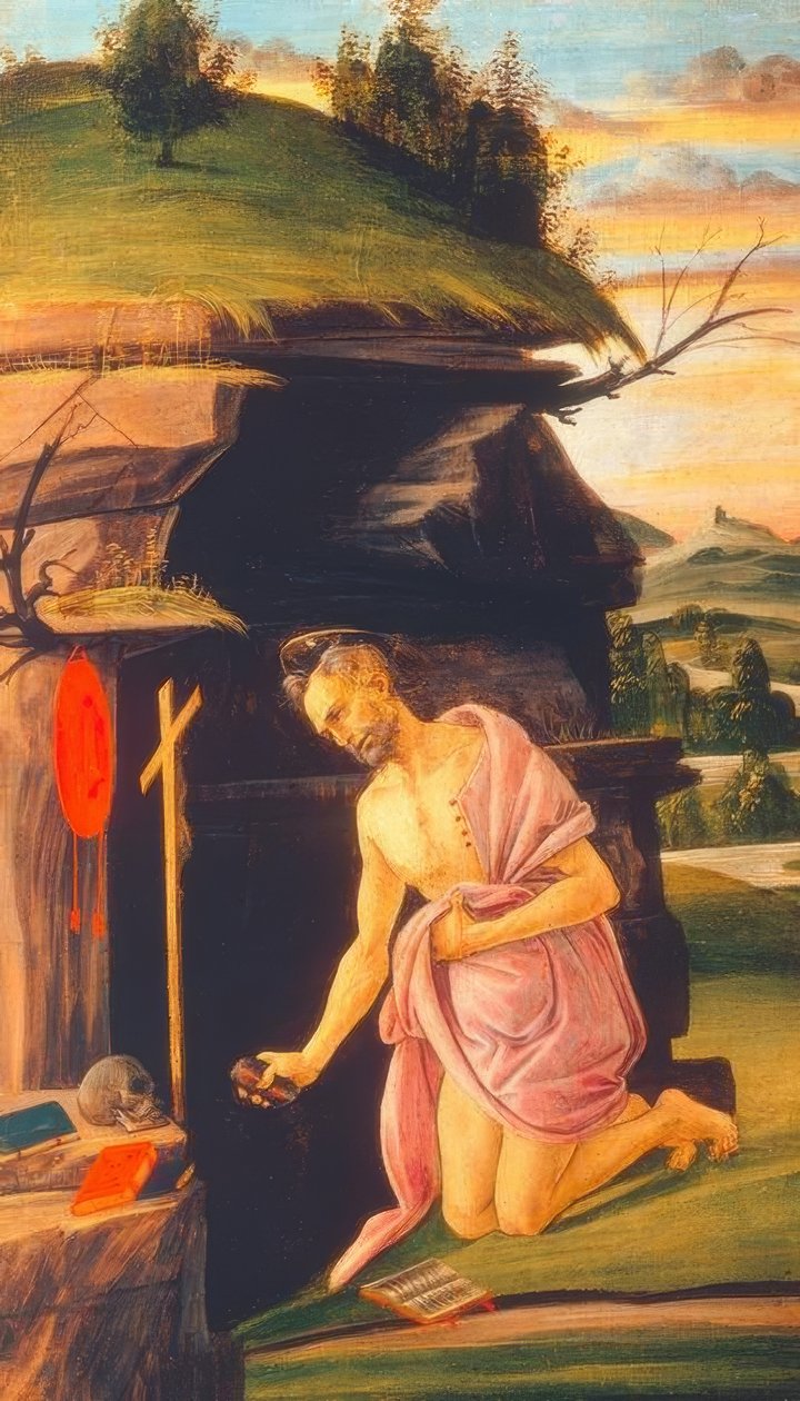 沙漠中的圣杰罗姆 作者 桑德罗·波提切利（Sandro Botticelli）