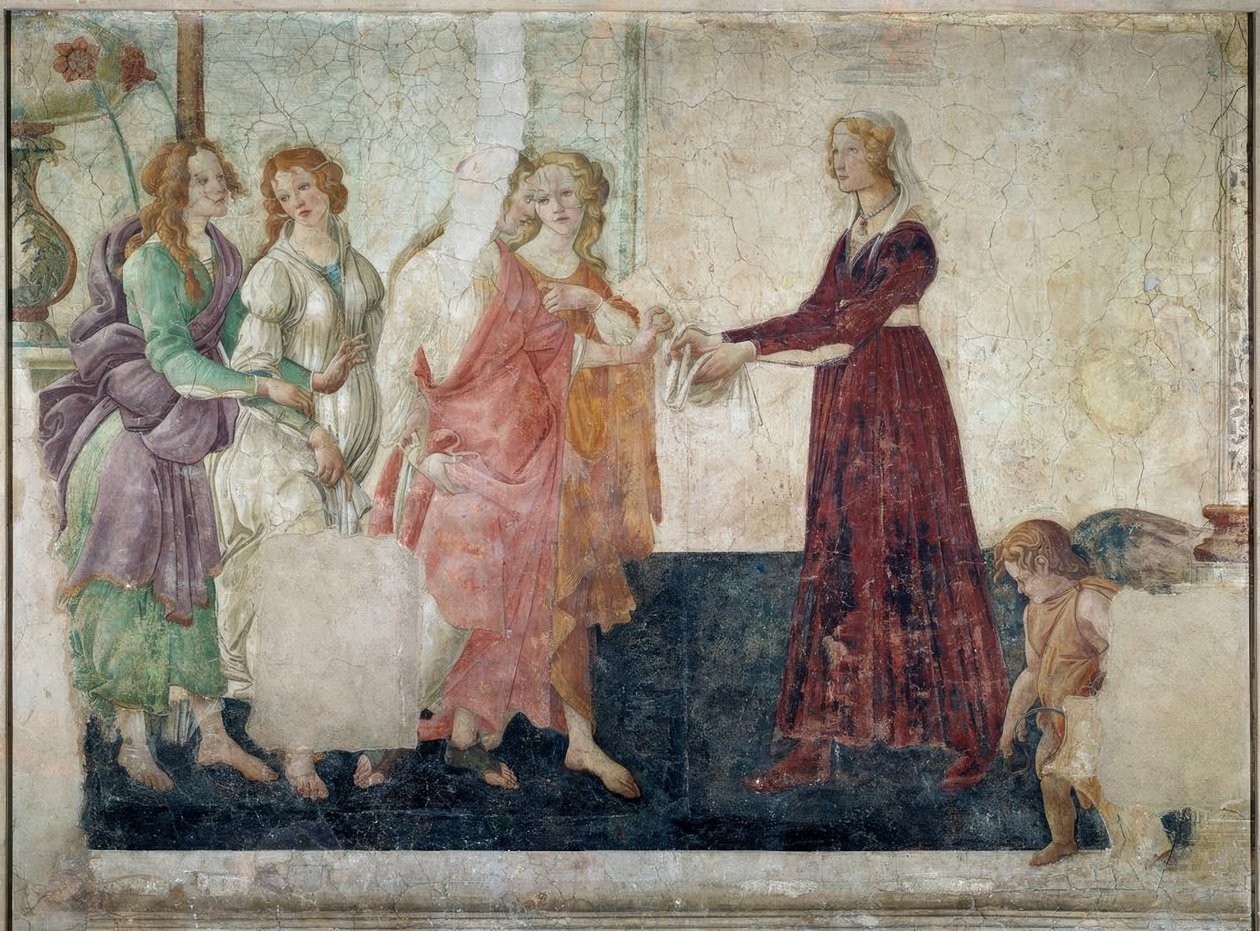 Giovanna Tornabuoni（？）和金星前的三个恩惠 作者 桑德罗·波提切利（Sandro Botticelli）