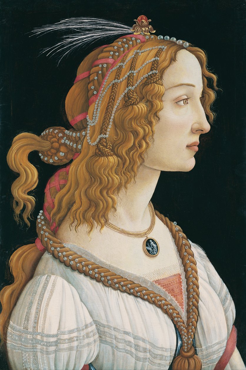 一位女士的理想化肖像（Simonetta Vespucci肖像作为若虫） 作者 桑德罗·波提切利（Sandro Botticelli）