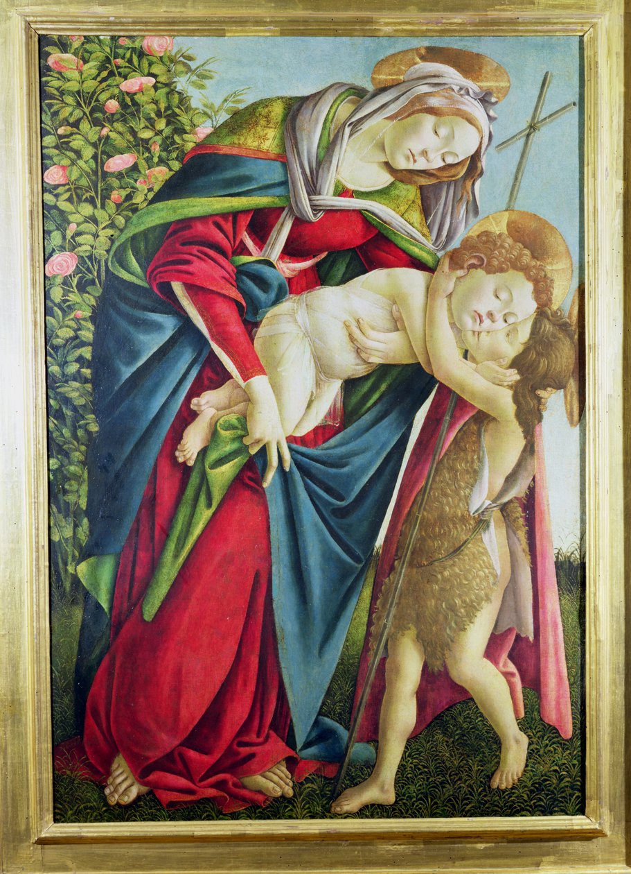 麦当娜和儿童与施洗者圣约翰 作者 桑德罗·波提切利（Sandro Botticelli）