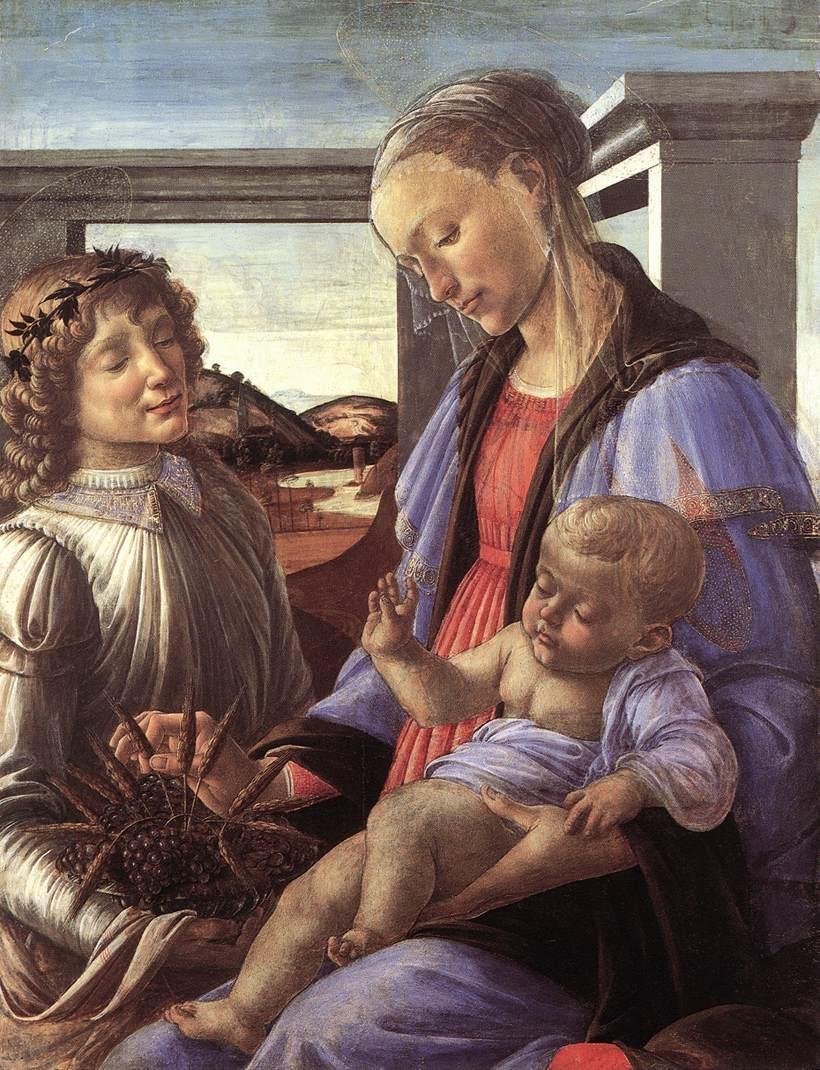 麦当娜和孩子与天使 作者 桑德罗·波提切利（Sandro Botticelli）