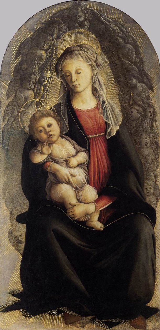 麦当娜在荣耀与塞拉芬 作者 桑德罗·波提切利（Sandro Botticelli）