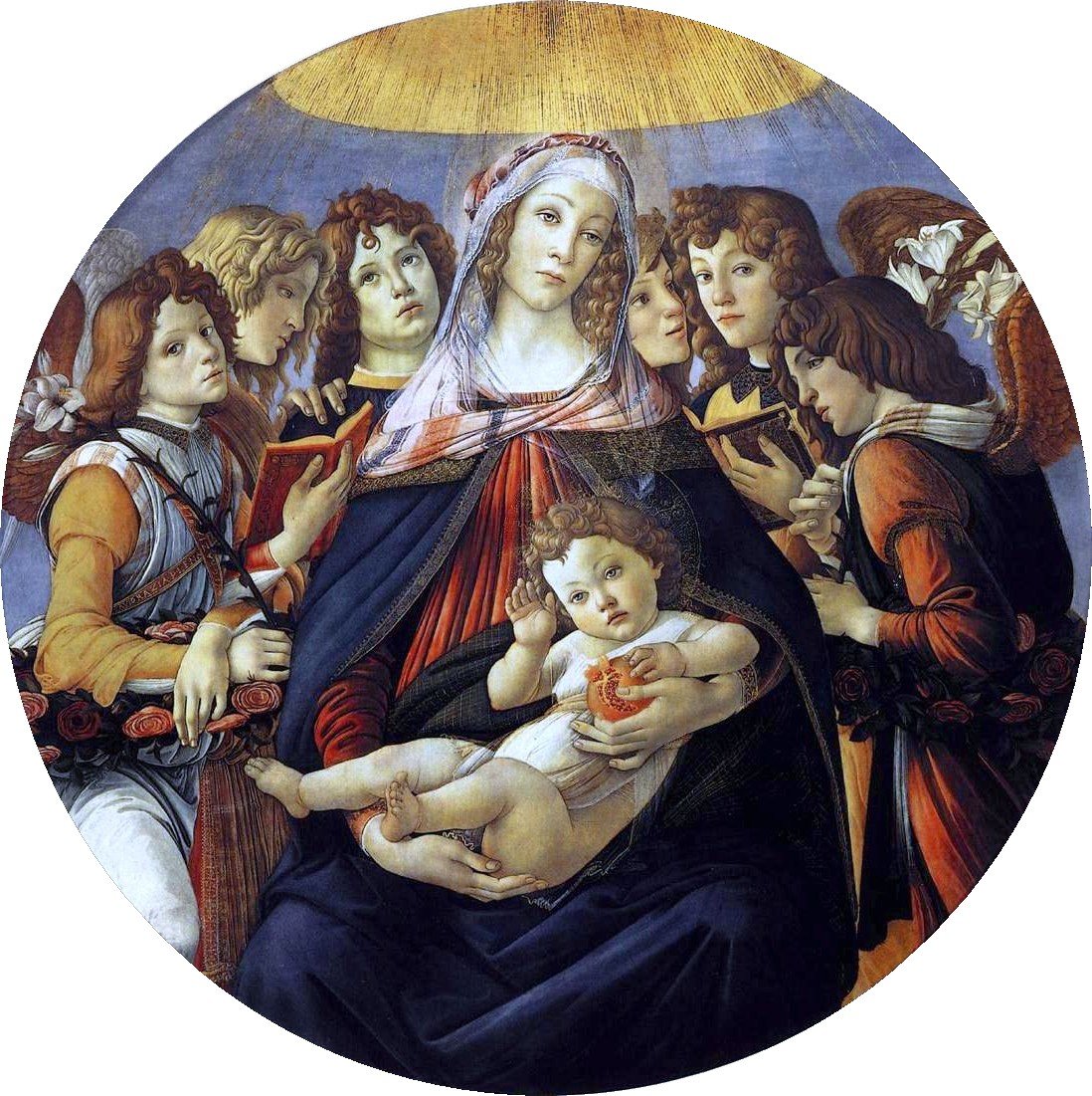 麦当娜的石榴 作者 桑德罗·波提切利（Sandro Botticelli）