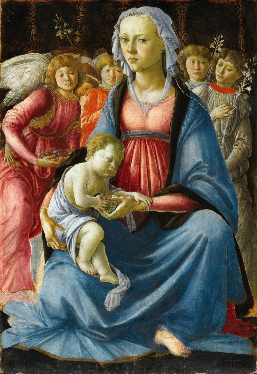 麦当娜与孩子和五个天使 作者 桑德罗·波提切利（Sandro Botticelli）