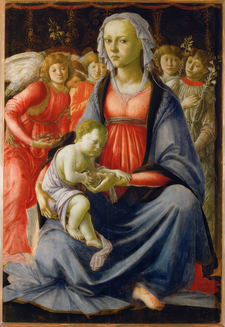 玛丽与孩子和五个天使 作者 桑德罗·波提切利（Sandro Botticelli）