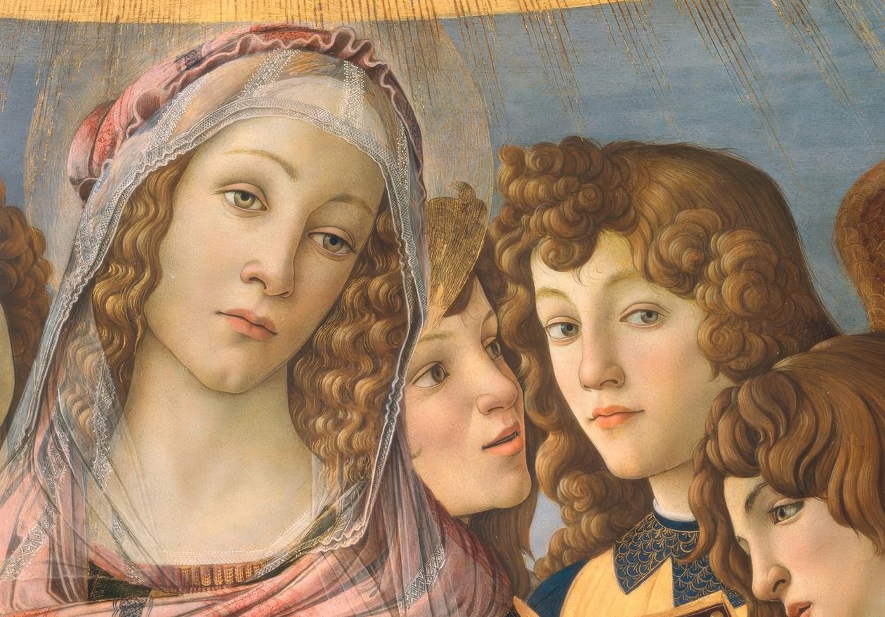 玛丽与孩子和六个天使 作者 桑德罗·波提切利（Sandro Botticelli）