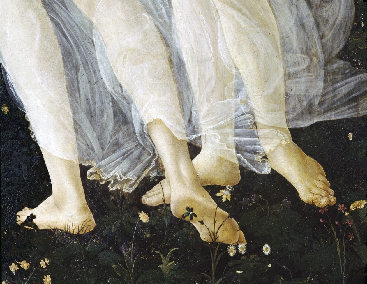 Primavera，c.1478，558的面板细节上的蛋彩画 作者 桑德罗·波提切利（Sandro Botticelli）