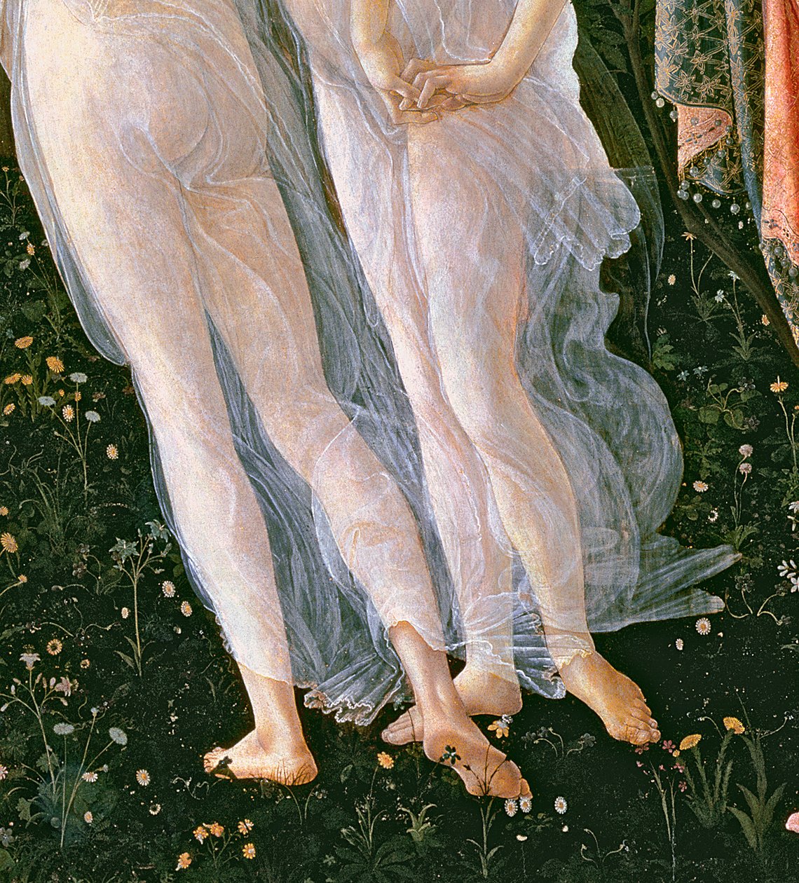 Primavera，c.1478，558的面板细节上的蛋彩画 作者 桑德罗·波提切利（Sandro Botticelli）