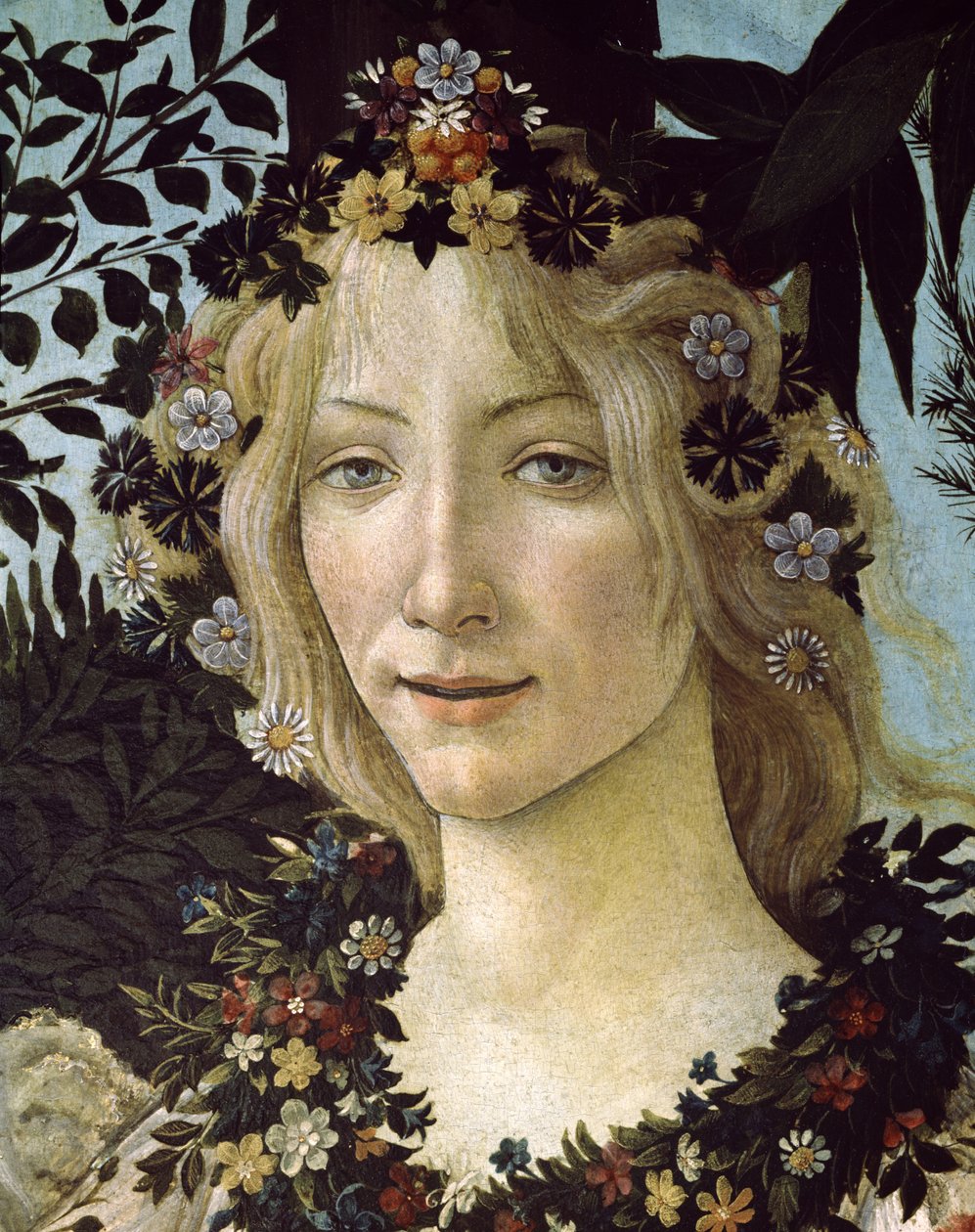 Primavera，c.1478，558的面板细节上的蛋彩画 作者 桑德罗·波提切利（Sandro Botticelli）