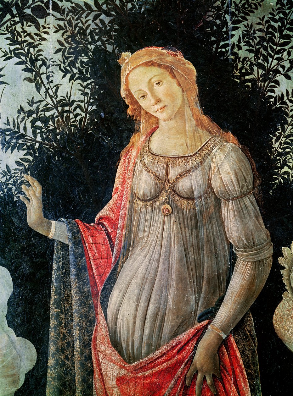Primavera，金星细节，c.1478（面板上的蛋彩画） 作者 桑德罗·波提切利（Sandro Botticelli）