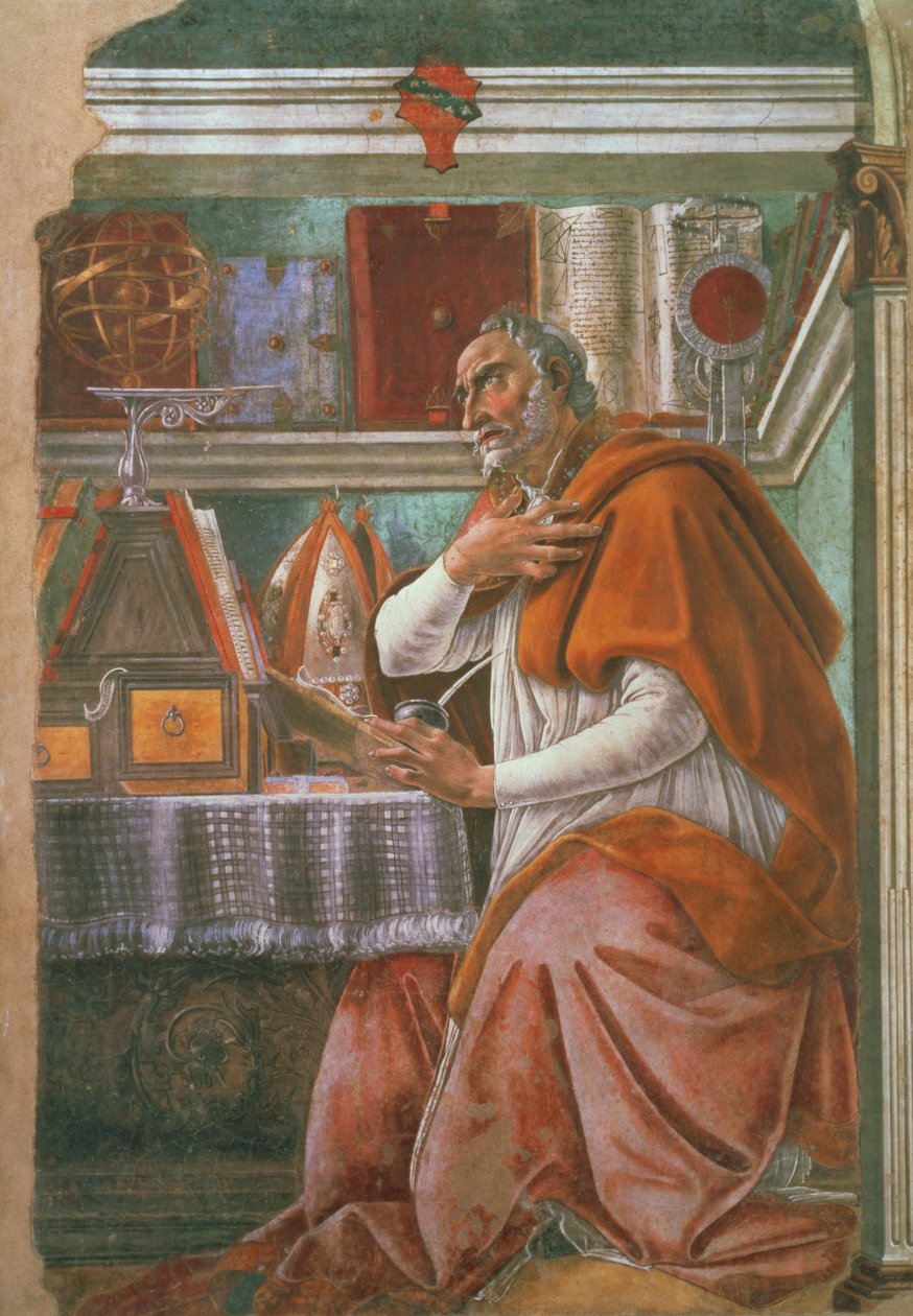 圣奥古斯丁在他的牢房里，1480年 作者 桑德罗·波提切利（Sandro Botticelli）