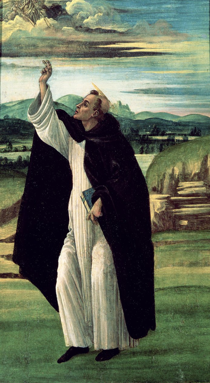 圣多米尼克，c.1498-1505（画布上的蛋彩画） 作者 桑德罗·波提切利（Sandro Botticelli）
