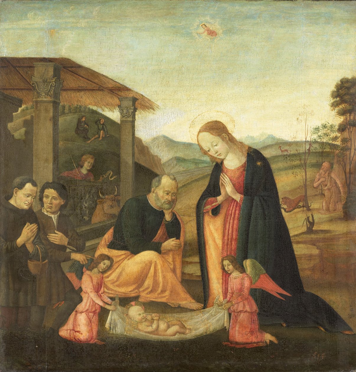 对孩子的崇拜 作者 桑德罗·波提切利（Sandro Botticelli）