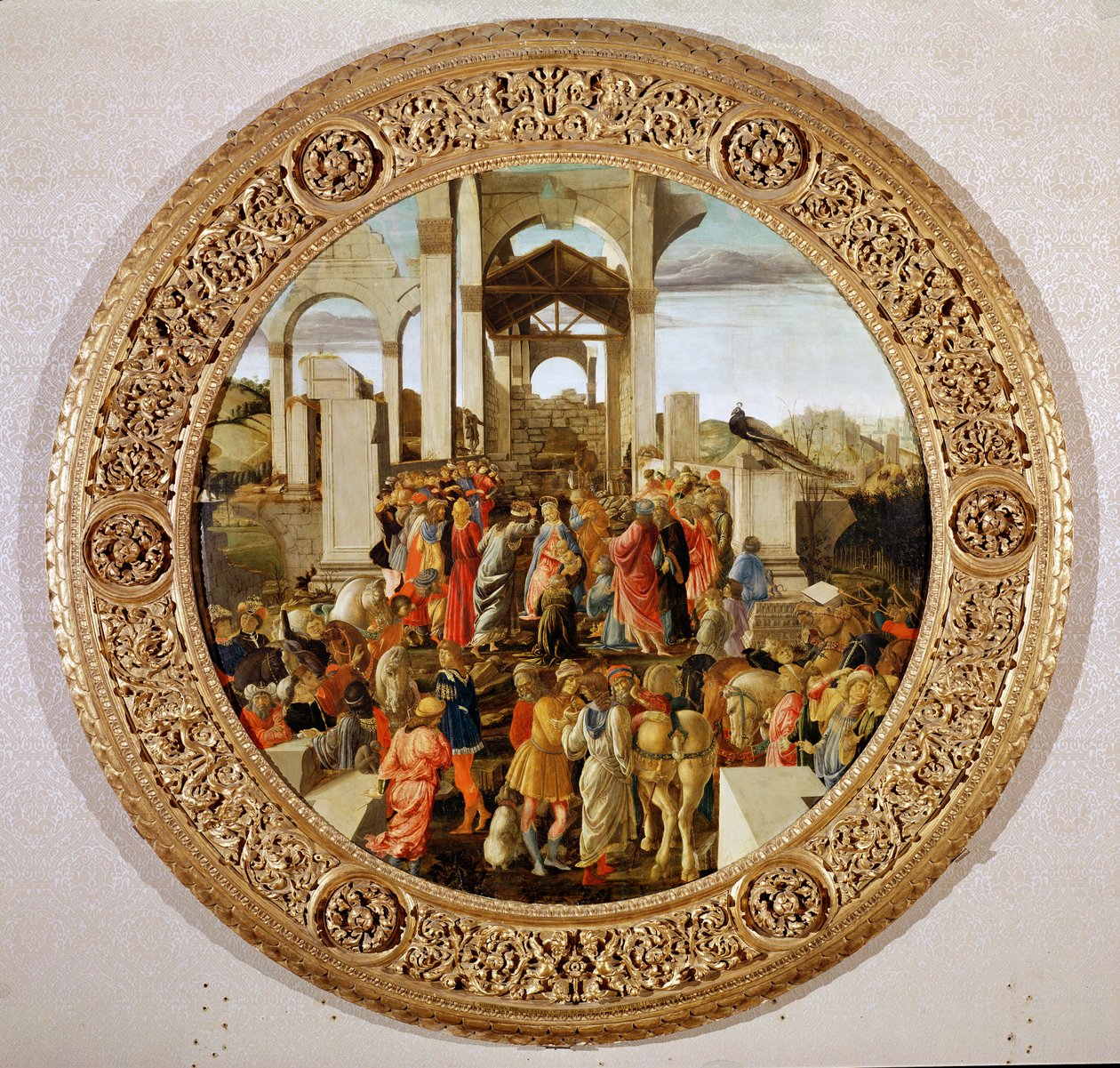 国王的崇拜，c.1470-75（面板上的蛋彩画）（详见186450-186451） 作者 桑德罗·波提切利（Sandro Botticelli）