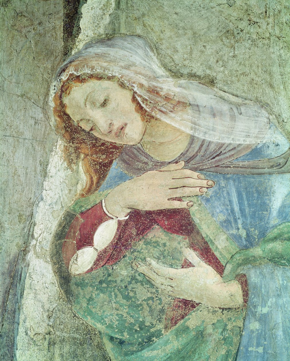 圣母的报喜细节，c.1445壁画 作者 桑德罗·波提切利（Sandro Botticelli）